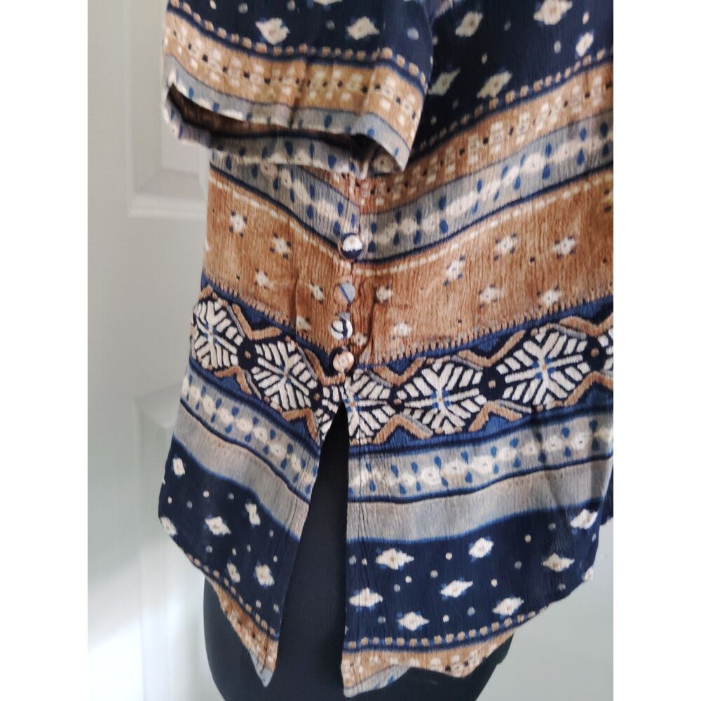 Rabbit Rabbit Rabbit Designs Tribal Prints Boho Blouse Size 12M - Picture 4 of 13
